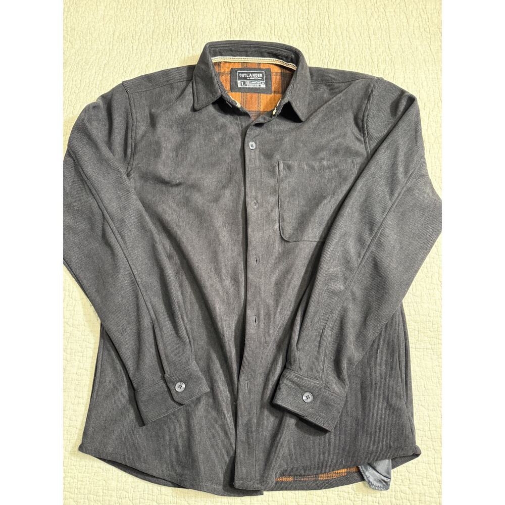 Outlander Craft+Flow Jacket‎ Mens LG Black Cord Sierra Lined Shirt Shacket Gorp